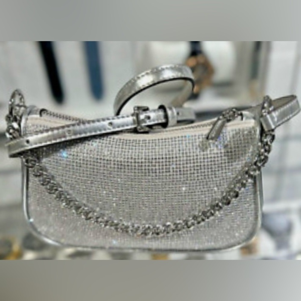 Michael Kors Carmela Small Silver
Sparkling Rhinestone Pouchette and Crossbody - Picture 2 of 10